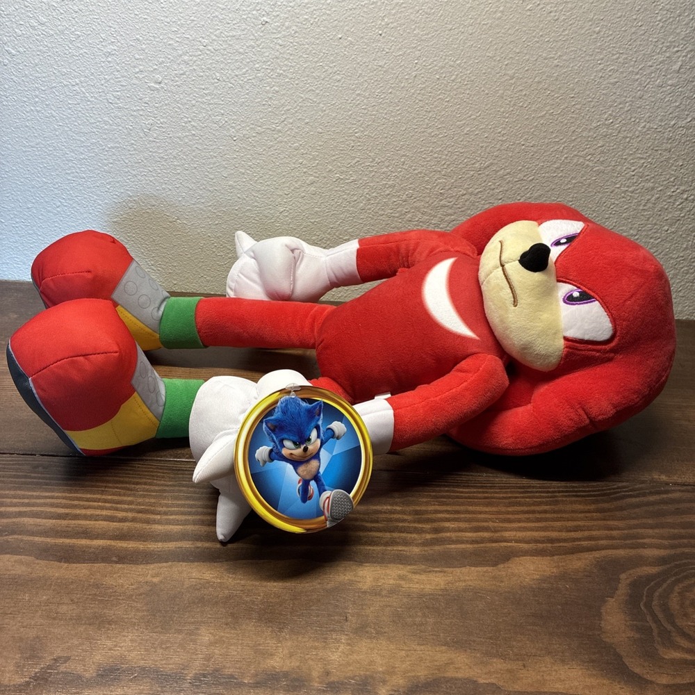 Sonic The Hedgehog Movie 2 Knuckles Plush Toy Factory NWT NEW 2023 SEGA 18" - Picture 2 of 7
